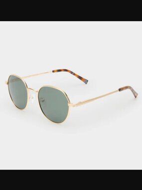 Le Specs Odyssey Gold Khaki Polarized Sunglasses EUC